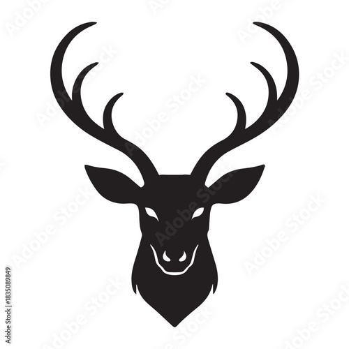 Fantasy themed deer silhouette featuring exaggerated decorative horn structure.