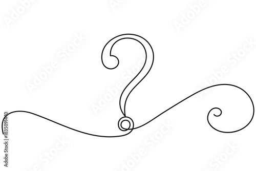 Human head with question mark continuous one line drawing minimalist vector
