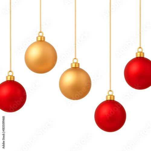 Hanging Christmas Ornaments on transparent Background - Festive Decor PNG
