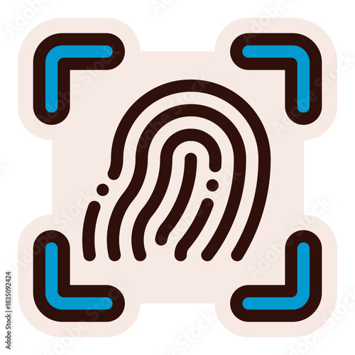 biometrics fingerprint scanning icon sticker