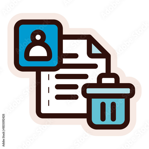 delete profile info icon sticker