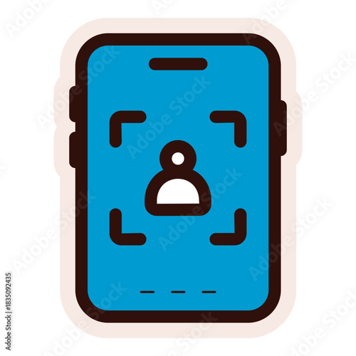 face ID on smartphone icon sticker