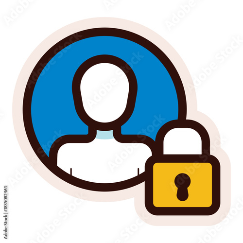 lock user profile icon sticker