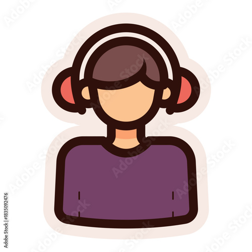 male customer service icon sticker