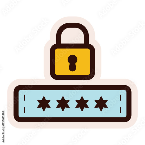 password security access icon sticker