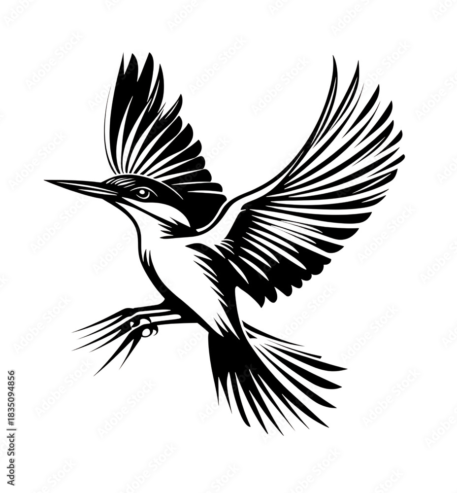 Fototapeta premium Dark silhouette of a majestic eagle in flight with wings spread wide isolated on transparent background