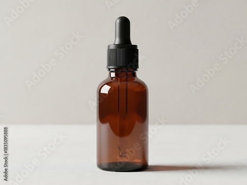 Wallpaper Mural Amber Glass Dropper Bottle with Black Cap for Liquids and Cosmetics Torontodigital.ca