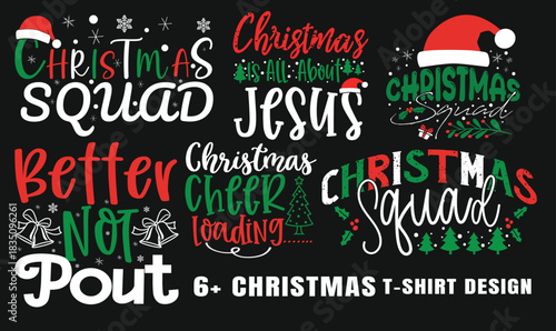 Christmas Squad and Jesus T Shirt Designs Collection