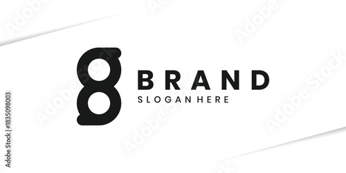 Monogram letter G or number 8 logo design