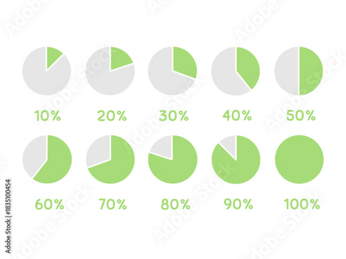 円グラフ　イラストセット