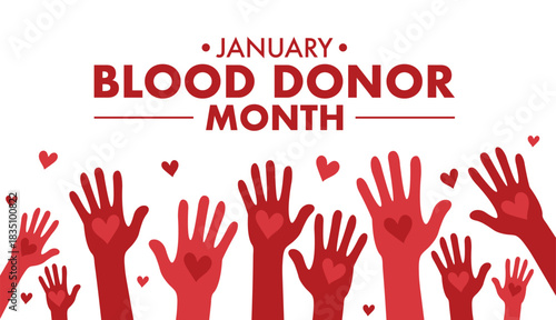 January Blood Donor Awareness Vector Design