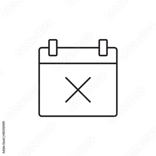 Calendar Delete Cross Mark Error Date Vector Icon