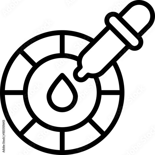 Black color picker icon - outline