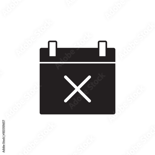 Solid Calendar Delete Cross Mark Error Date Icon