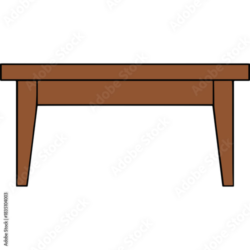 Simple Brown Wooden Table With Four Legs Against A Solid Black Background Showing A Minimalist Furniture Design Ideal For Interior Decoration Or Product Display
