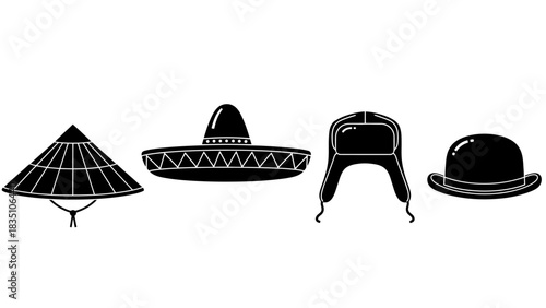 illustration of a pair of hats