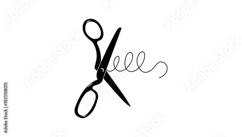 signature of the seamstress, black isolated silhouette