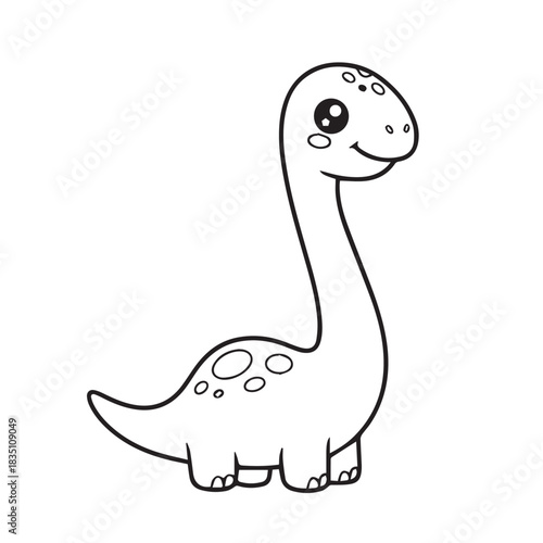 Brontosaurus coloring book coloring pages vector illustration dinosaur 