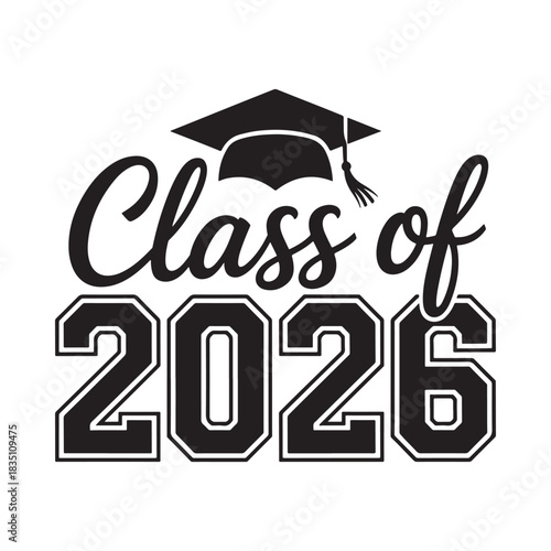 Class of 2026 graduation design with cap