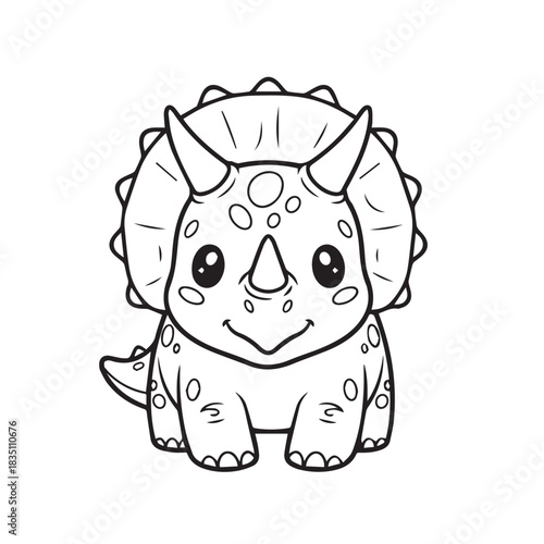 Triceratops dinosaur vector illustration coloring pages coloring book