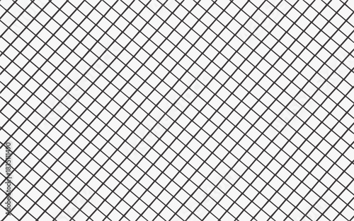 Abstract seamless repeating diagonal diamond grid pattern texture of hand-drawn dark lines on a white background, creating a modern geometric design element ideal for textile printing, web pages, styl