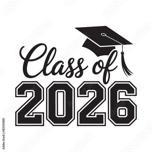 Class of 2026 with graduation cap design