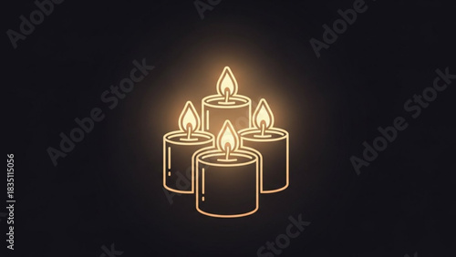 Glowing candles vector illustration for decoration and design of religious events and celebrations