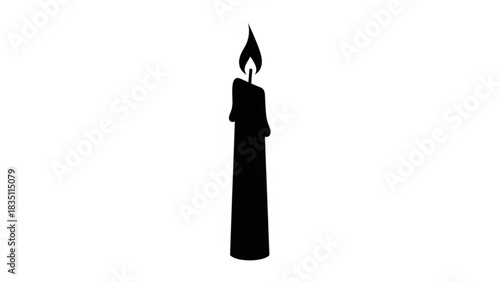 Burning candle vector image for holiday celebration light and decoration design element illustration isolated