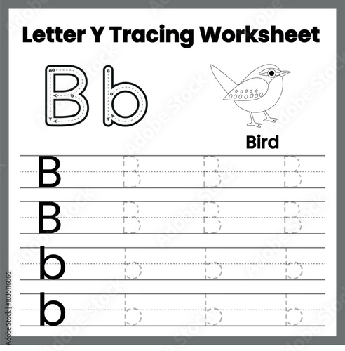 Letter Formation Bb Worksheet – Uppercase and Lowercase B Tracing Practice Page