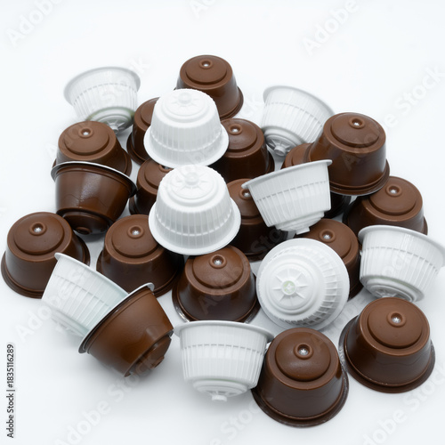 A mound of Coffee and Milk pods for a wide variety of coffee machines