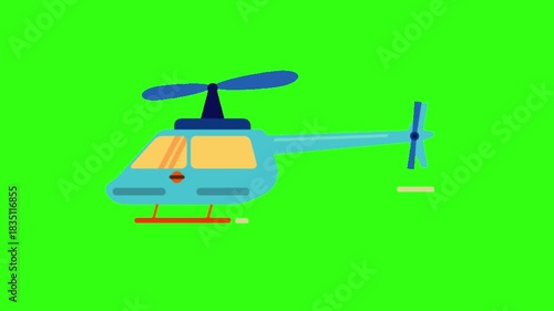 Blue helicopter animation