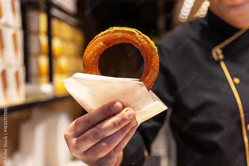 custom made wallpaper toronto digital"Sweet Ring" (Halka tatlısı) is one of the most famous Turkish desserts. A ring-shaped dough is fried in hot oil until golden brown, then generously drizzled with syrup.