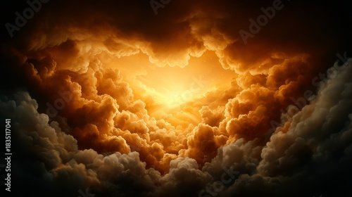 Dramatic sunset over cloudy sky nature landscape photography atmospheric conditions aerial perspective visually striking scene