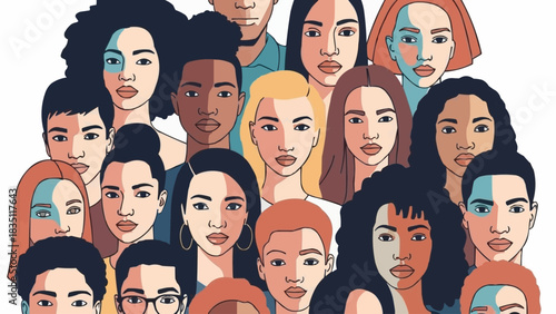 Diverse Group of People Illustration.