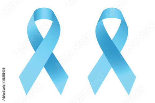 Light Blue Awareness Ribbon Symbol Hope Support Icon Vector 