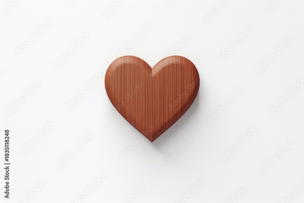 Fototapeta premium Heart shape wood white background pattern.