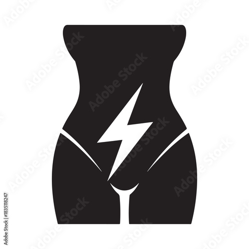 Pelvic Pain Silhouette Icon for Female Health Illustration