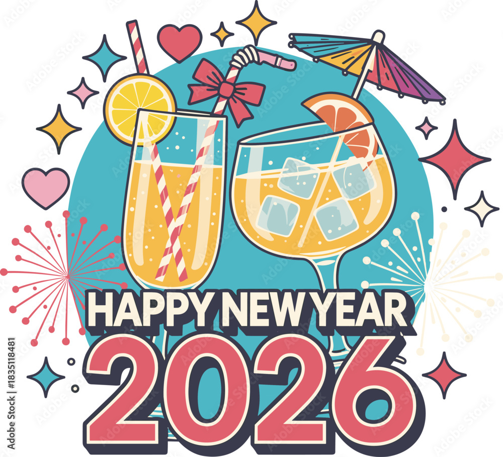 Fototapeta premium Happy New Year 2026 T-Shirt