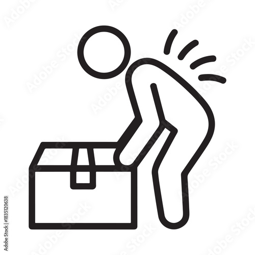 Avoid heavy lifting icon of person with back pain vector