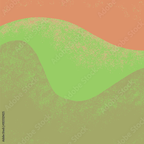 手描き粒ペイントタッチのカーキのウエーブ背景イラスト　Adobe Illustrator Artwork