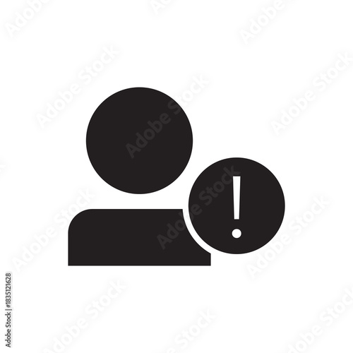 Important User Profile Alert Warning Solid Icon