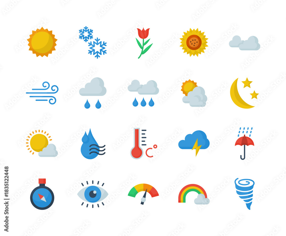 Fototapeta premium Icon pack of weather