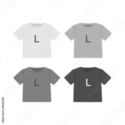 Tシャツ　服　サイズ表記（L）　イラストセット