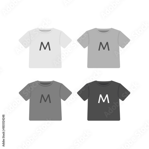 Tシャツ　服　サイズ表記（L）　イラストセット