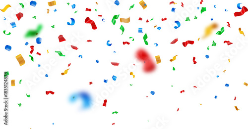 3D falling color party confetti