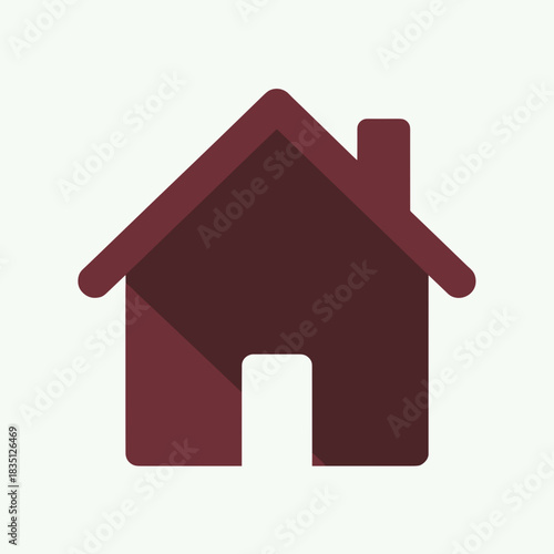 Home icon displays stylized house symbol for real estate advertising. Home icon provides familiar symbol of shelter, family, and belonging.