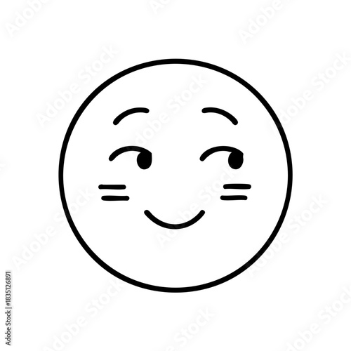 A soft face with a sideways glance and hint of blush, representing timidity and gentle embarrassment.