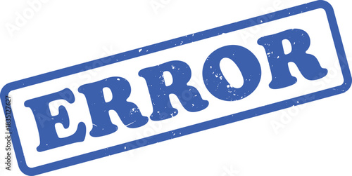 Blue Error Text Inside Rectangular with Transparent Background