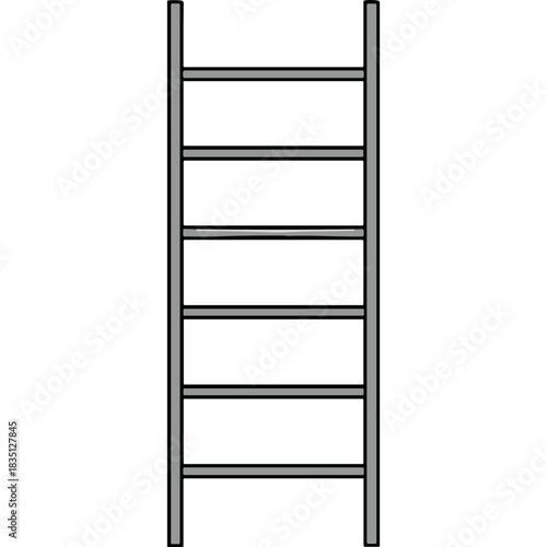 Simple Silver Ladder Against A Black Background With A Single Scratched Rung Representing Challenges Or Imperfections In Progress Or Ascendancy