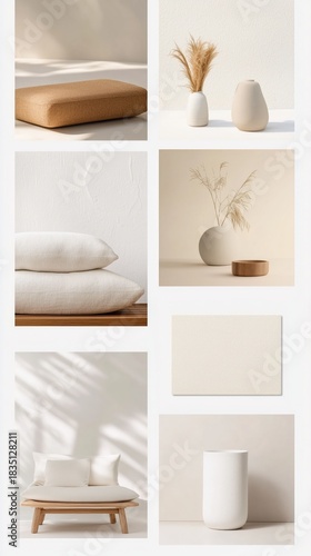 Minimalist decor with neutral tones and natural textures